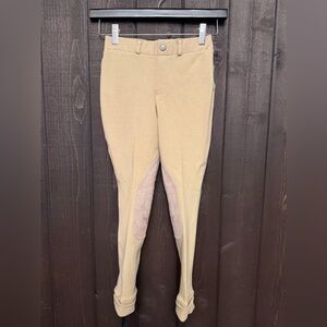 Tuff Rider Girls Pull On Tan Breeches Riding Pants Equestrian with Stirrups Sz 8